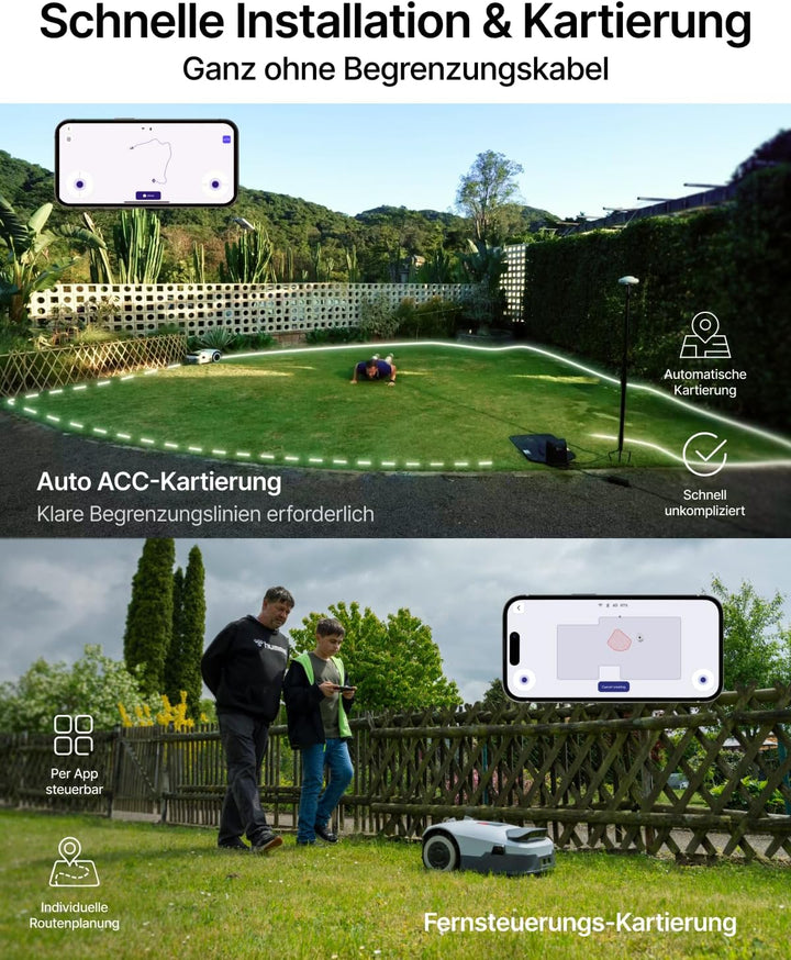 ANTHBOT Genie 1000 Mähroboter ohne Begrenzungskabel | RTK + 4K KI-Vision Navigation, bis 2000 m², au