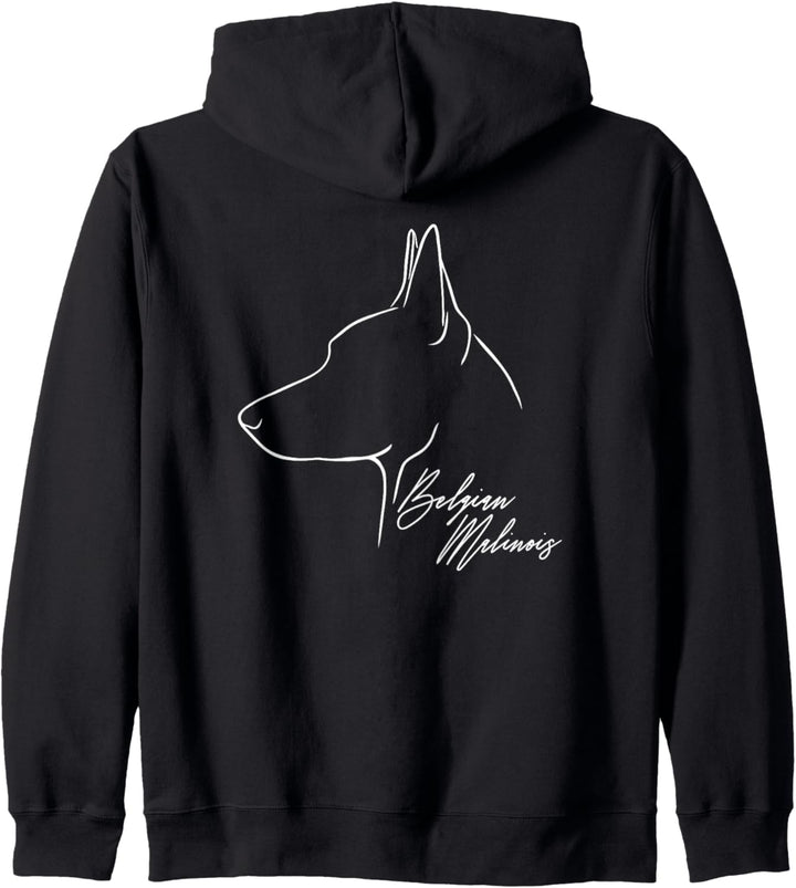 Belgian Malinois im Profil Hund Geschenk Hunde Hundesport Kapuzenjacke