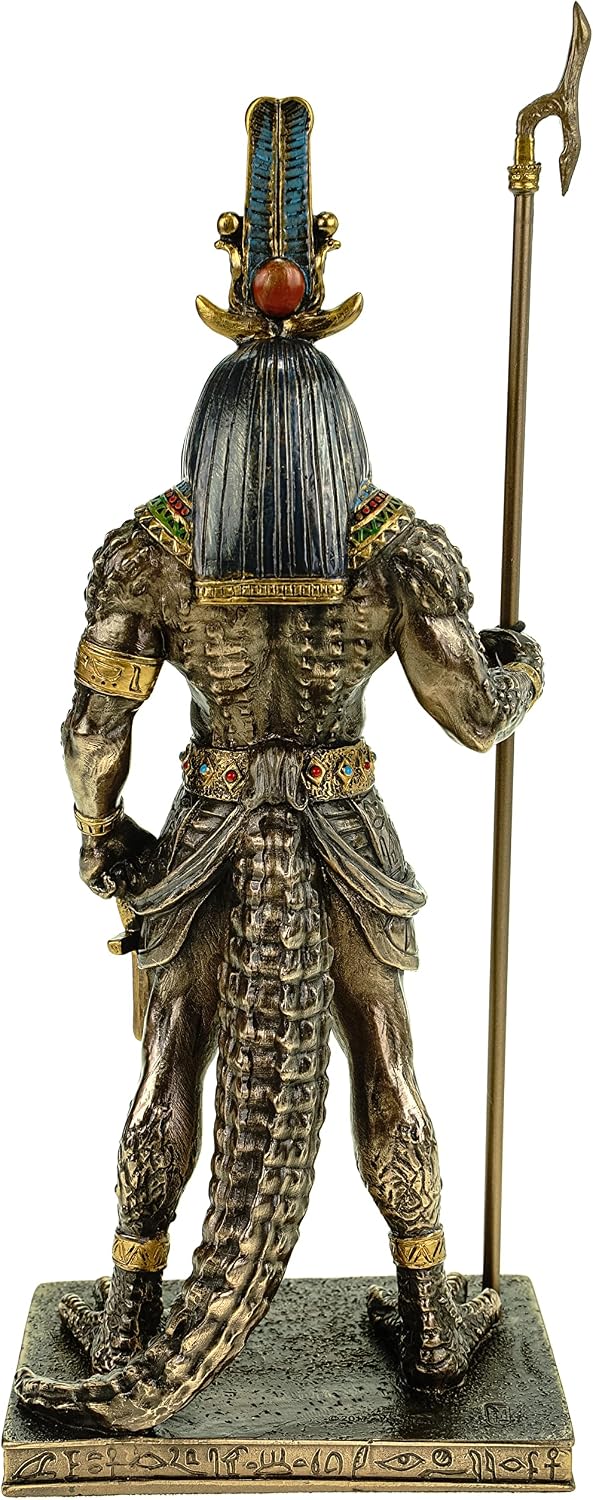Veronese Figur Sobek ägyptischer Gott des Nils 29 cm Ägypten Pharao bronziert