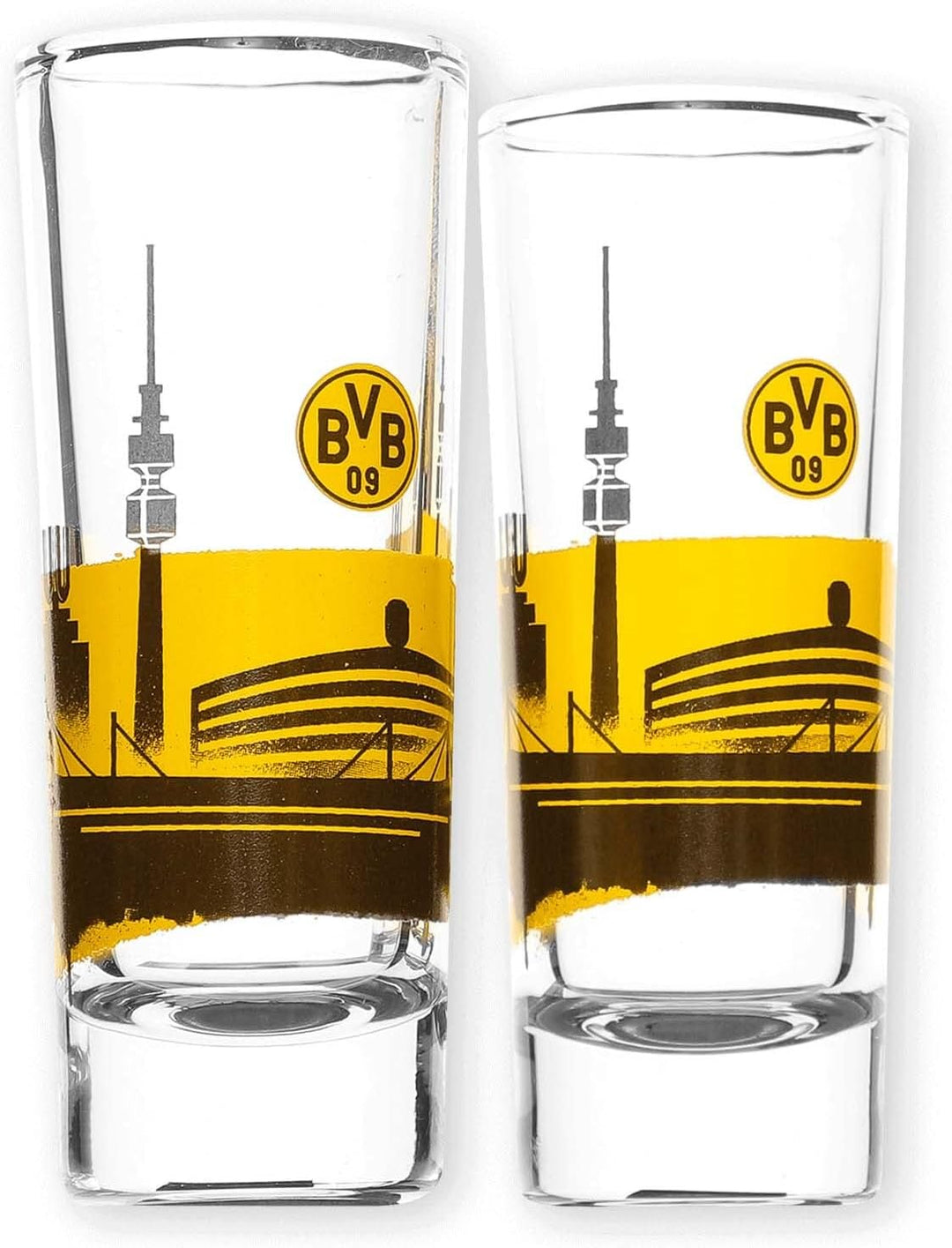 Dortmund Borussia Schnapsglas - Skyline - 2er-Set Glas BVB 09