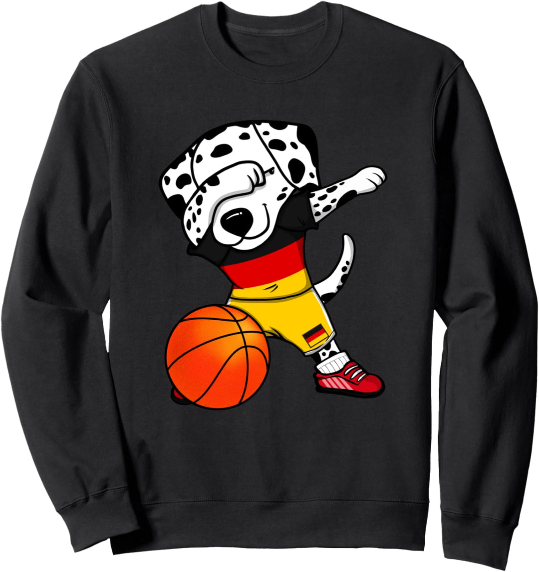 Dabbing Dalmatiner Deutschland Basketball Deutsche Flagge Sweatshirt