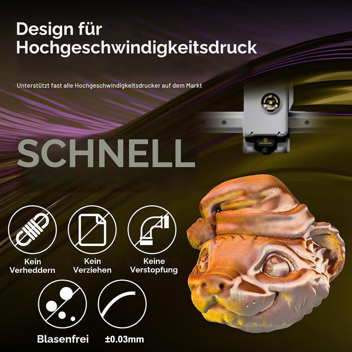 ERYONE Dreifarbiges Seiden PLA Filament 1.75mm,Seidiges Mehrfarbiges PLA-Filament für 3D-Drucker +/-