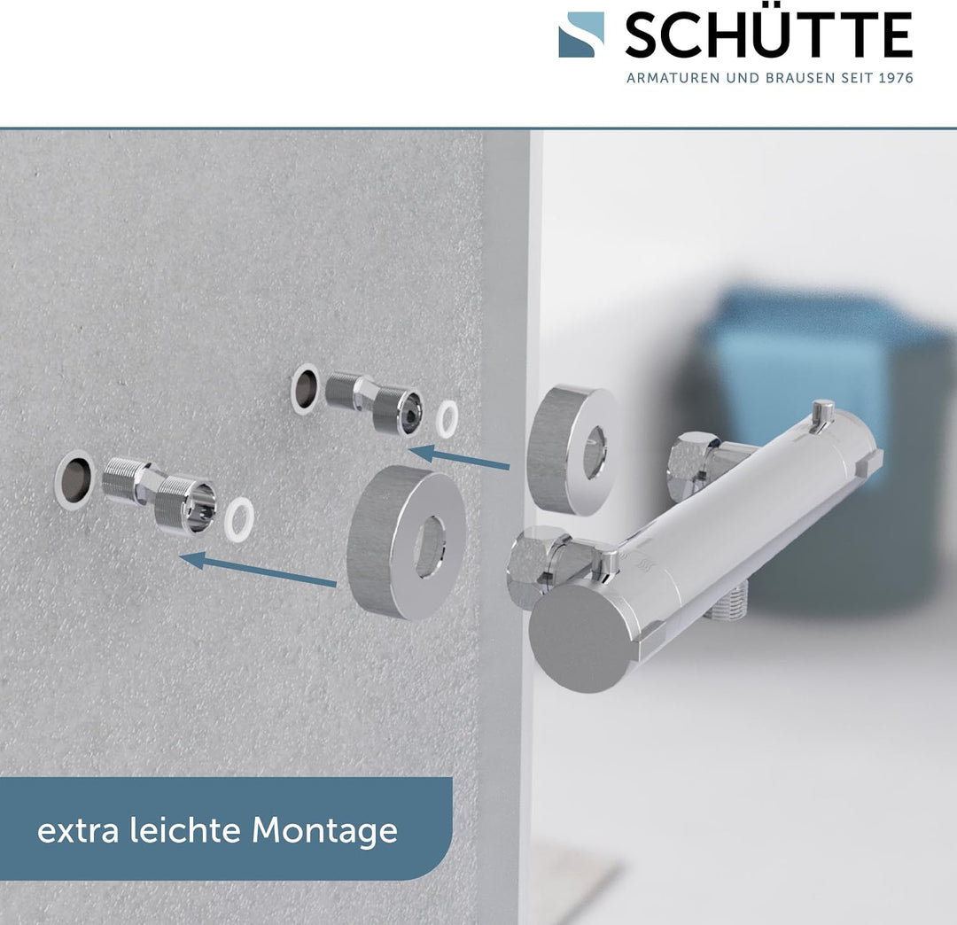 Görbach Regendusche Duschset Duschsystem mit Ablage Chrom Duschstangeset ohne Duscharmatur (35x25) &amp;