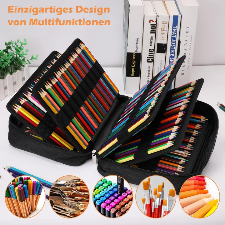 Federmäppchen Super Grosse, Pencil Case Schreibwaren-Stifttasche Federtaschen mit 100 Slots Organize