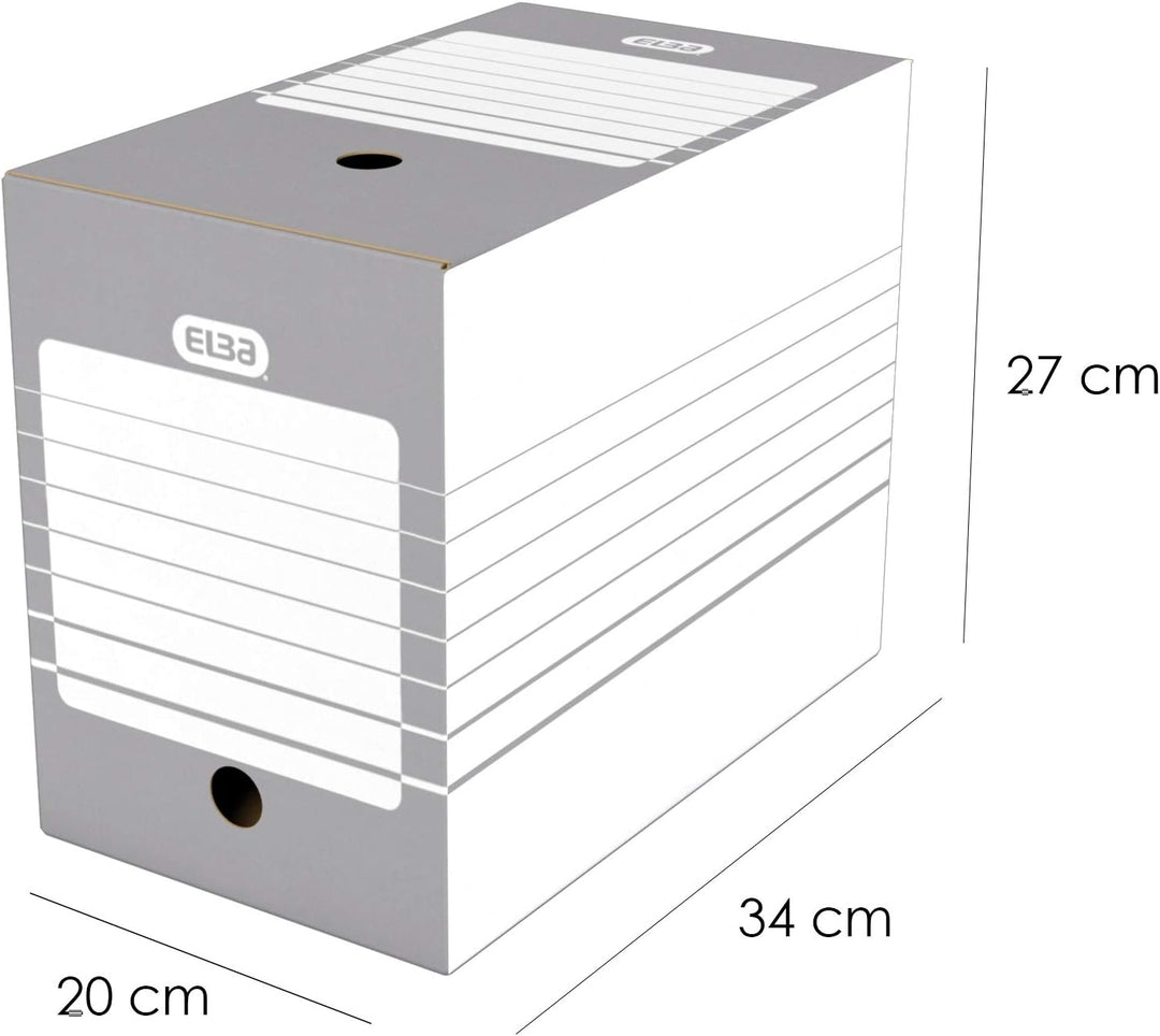 Elba 20 Stück Archivschachteln, automatischer Zusammenbau Dos 20 cm grau Grau Dos 20cm, Grau Dos 20c