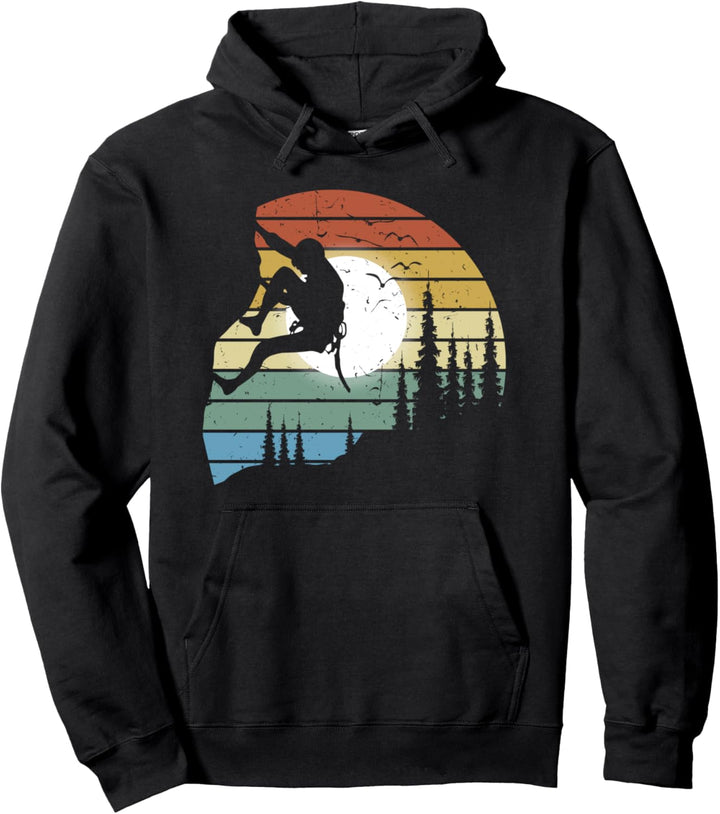 Vintage Climbing Bouldering Frauen Kletterer Fels Klettern Pullover Hoodie