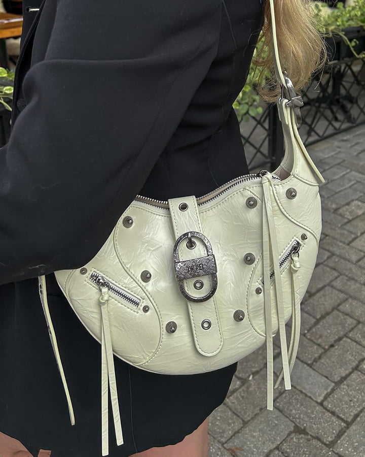 JW PEI Damen Tessa Crushed Umhängetasche Weiss, Weiss