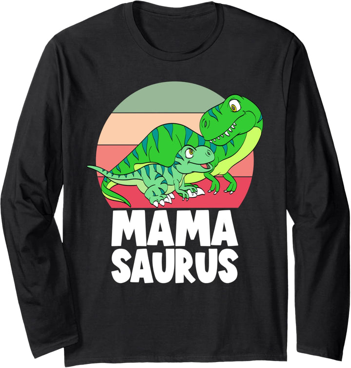 Mamasaurus Dinosaur Mama T-Rex Mom Sunset Family Matching Langarmshirt