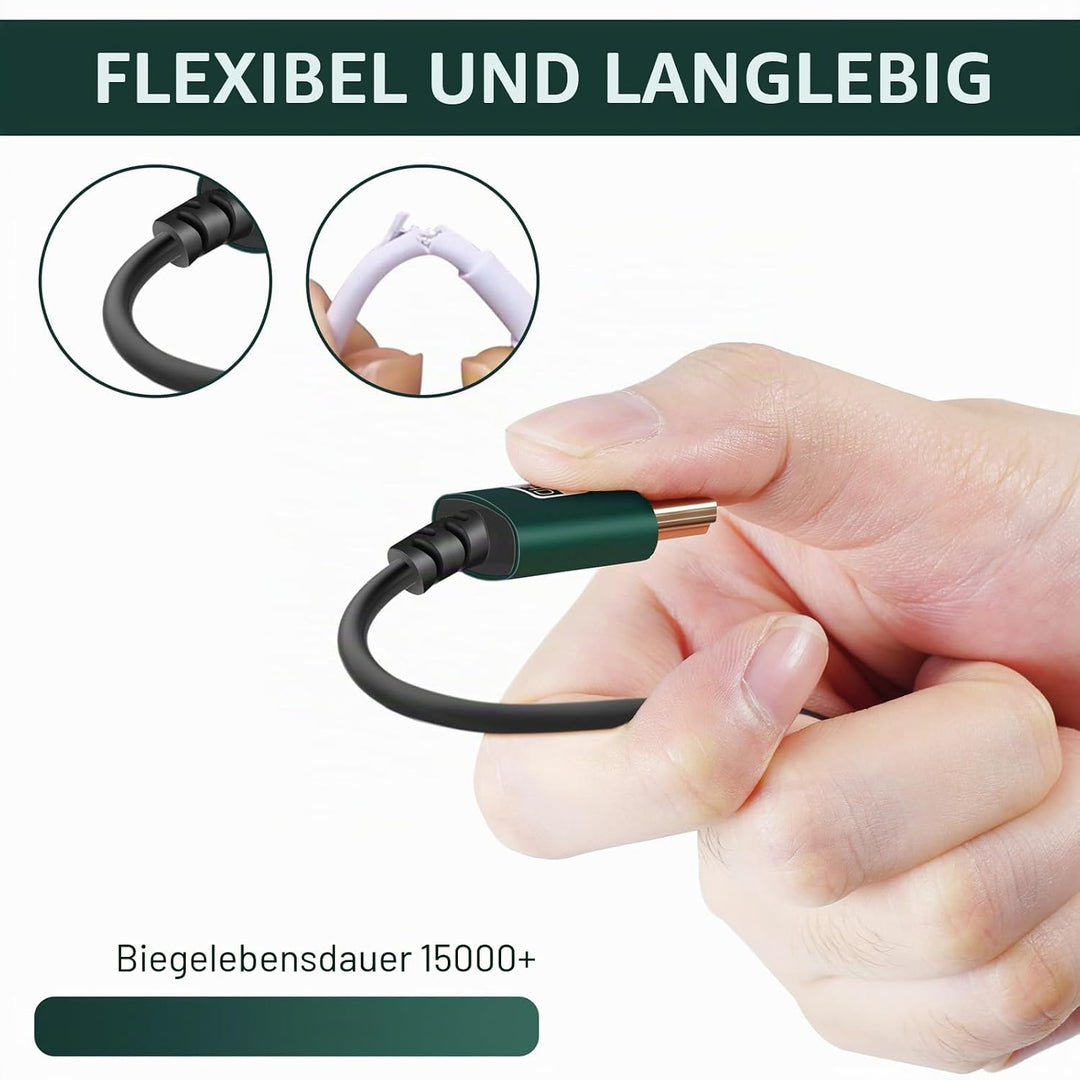 Dünnes Micro HDMI auf HDMI Kabel 2M 2 Stück, Ultradünnes Flexibles HDMI Micro Typ D auf Typ A Kabel