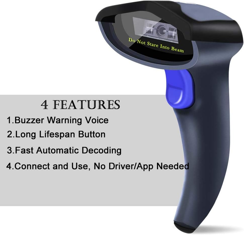 NETUM Wired CCD Barcode Scanner - Handheld USB 1D Barcode Imager für Mobile Zahlungen Bildschirmscan