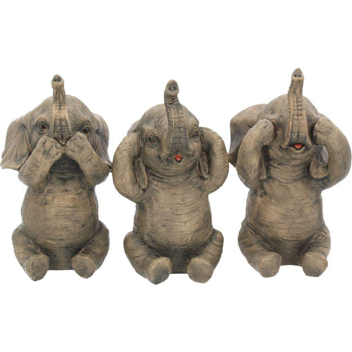 Nemesis Now Dekofigur Drei weise Elefanten, 16 cm, Grau