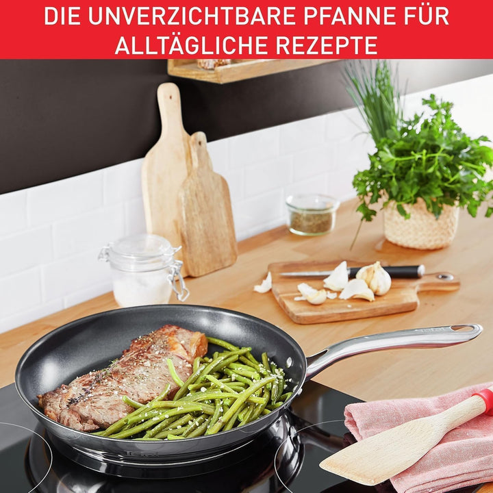 Tefal Infinite Wokpfanne Induktion 28 cm, Wokpfanne Antihaftversiegelung, Thermo-Signal bei idealer
