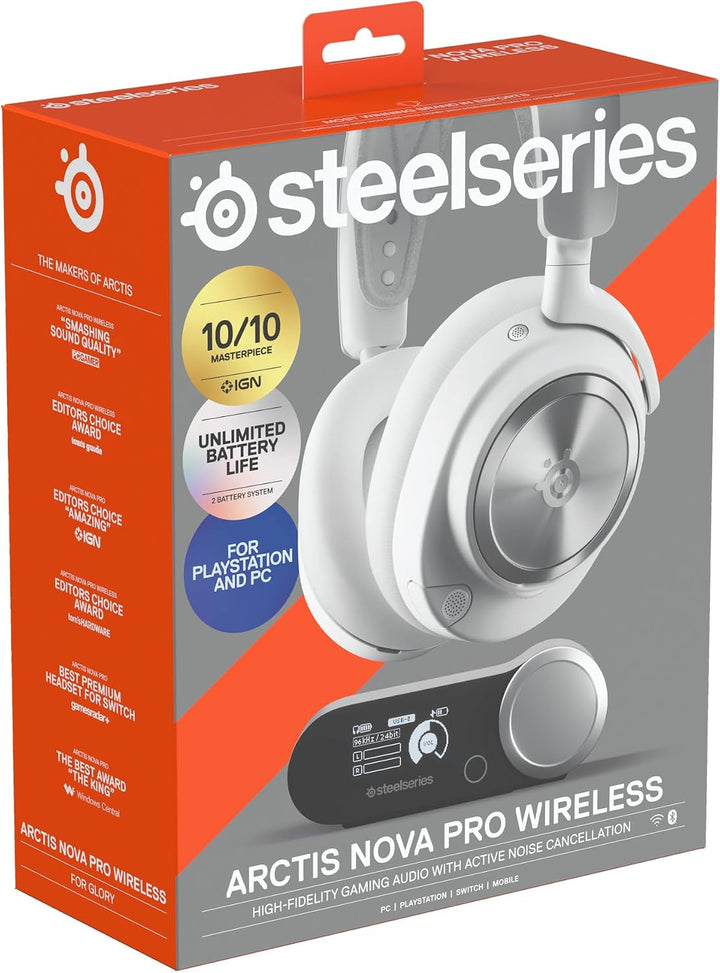 SteelSeries Arctis Nova Pro Wireless Gaming-Headset – Multi-System – Magnetische Neodym-Treiber – Ac