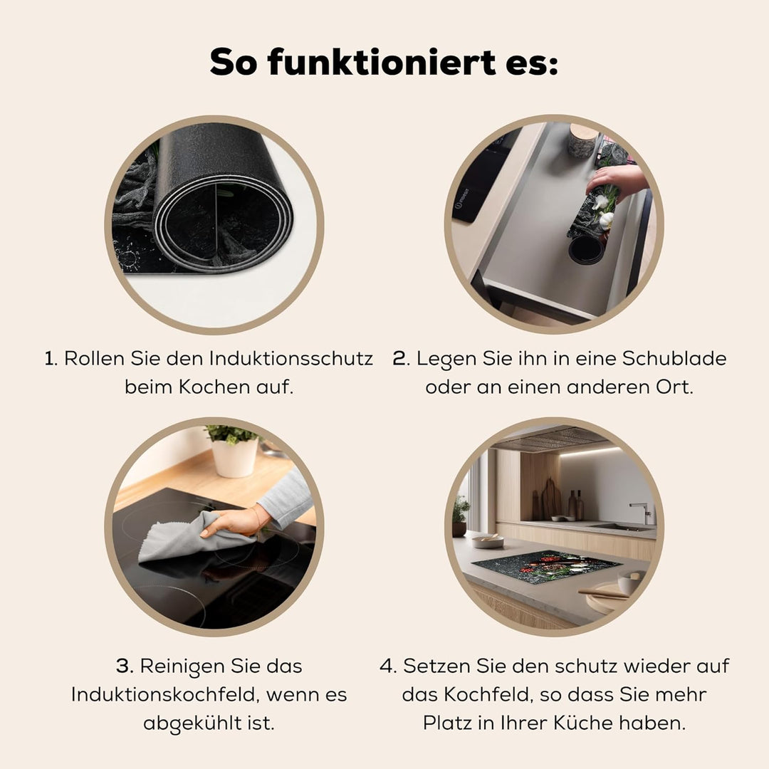 Herdabdeckplatte 59x52 cm Einteilig Küche Herdabdeckung Induktionsfeld Ceranfeld Herdabdeckplatten V