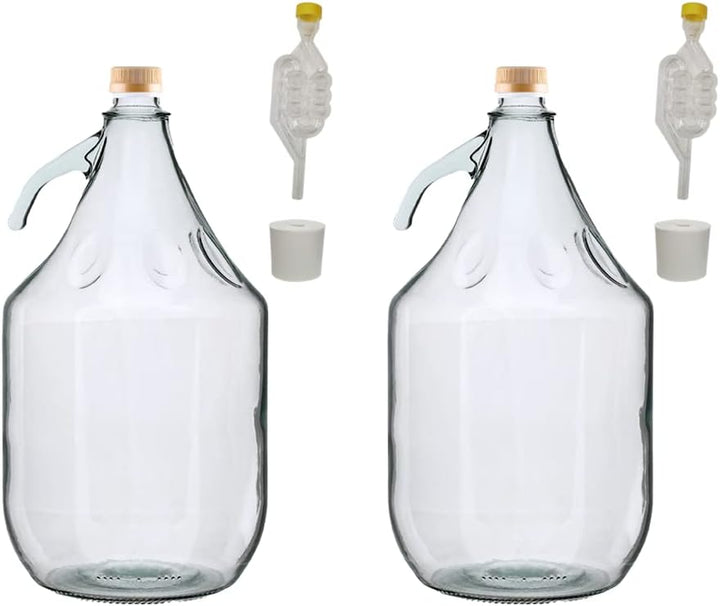 Demijohn 5 l (5000 ml) mit Schraubverschluss – Luftschleuse, Stumpfflasche Cider Carboy 1 Gallone, W