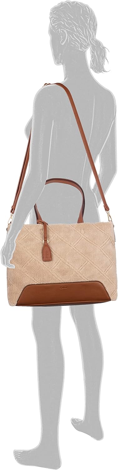 Gabor bags Donna Damen Shopper Umhängetasche Reissverschluss Mittelgross Beige