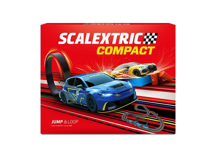 Scalextric - COMPACT Circuit - Komplette Rennstrecke - 2 Autos und 2 Controller 1:43 (Jump &amp; Loop),
