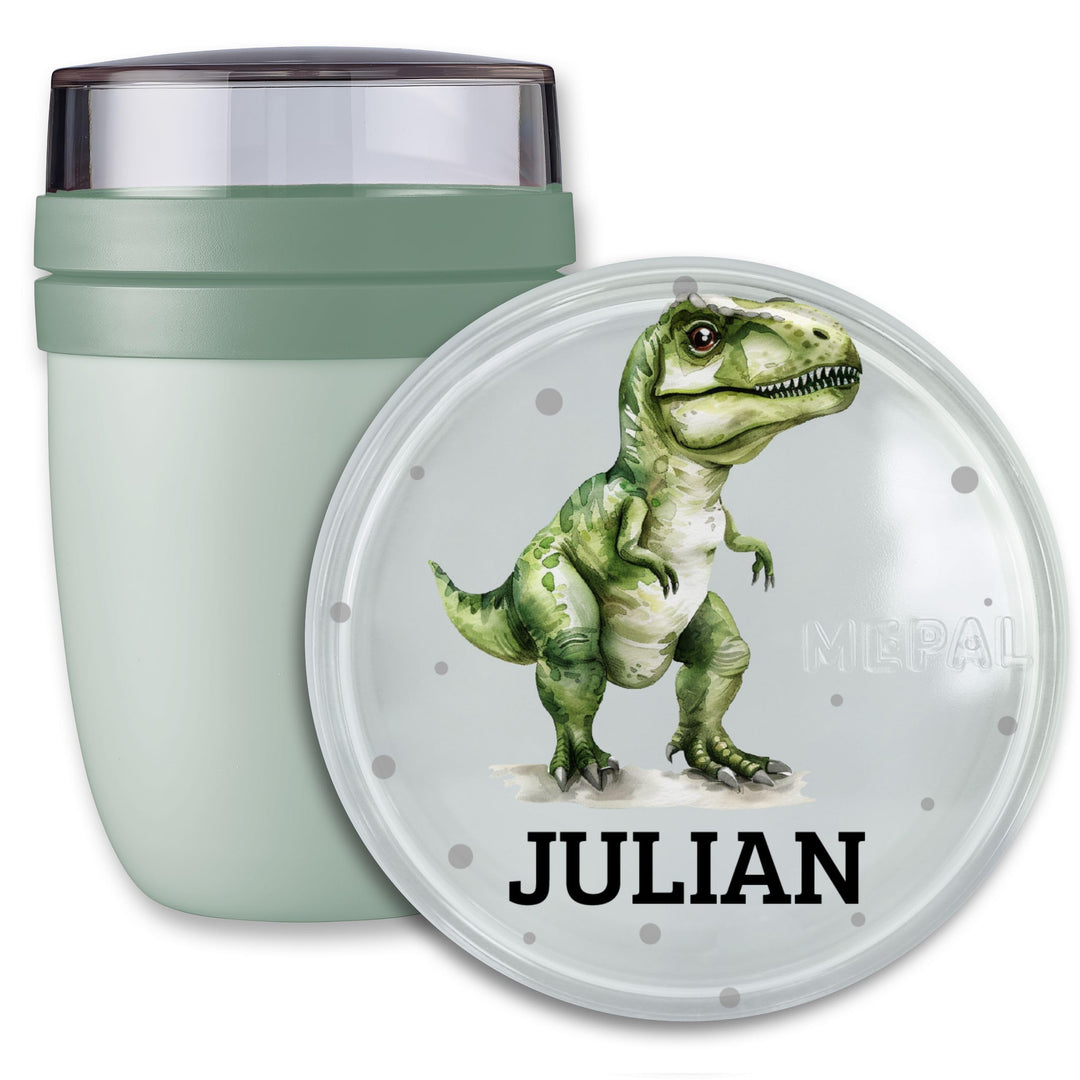 Shirtracer Mepal Müslibecher personalisiert Dinosaurier T-Rex Name 2 Sage Grün, 2 Sage Grün