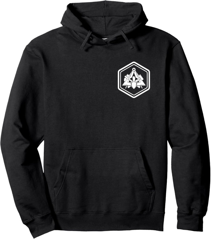 Maurer Zunftzeichen - sechseckiges Wappen Logo auf Brust Pullover Hoodie