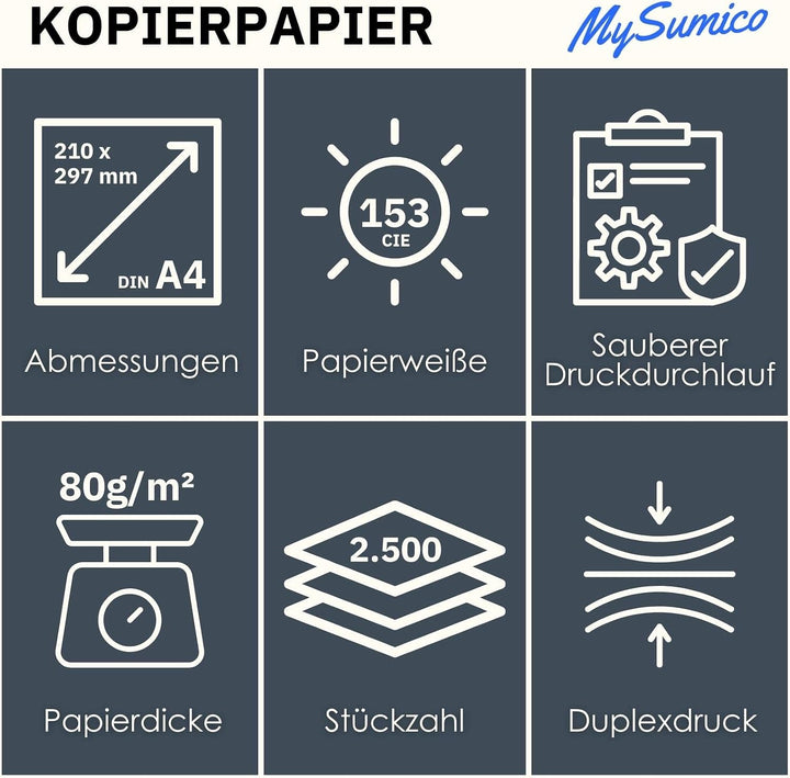 Universal Kopierpapier, DIN A 4, 2500 Blatt, 80g/m²