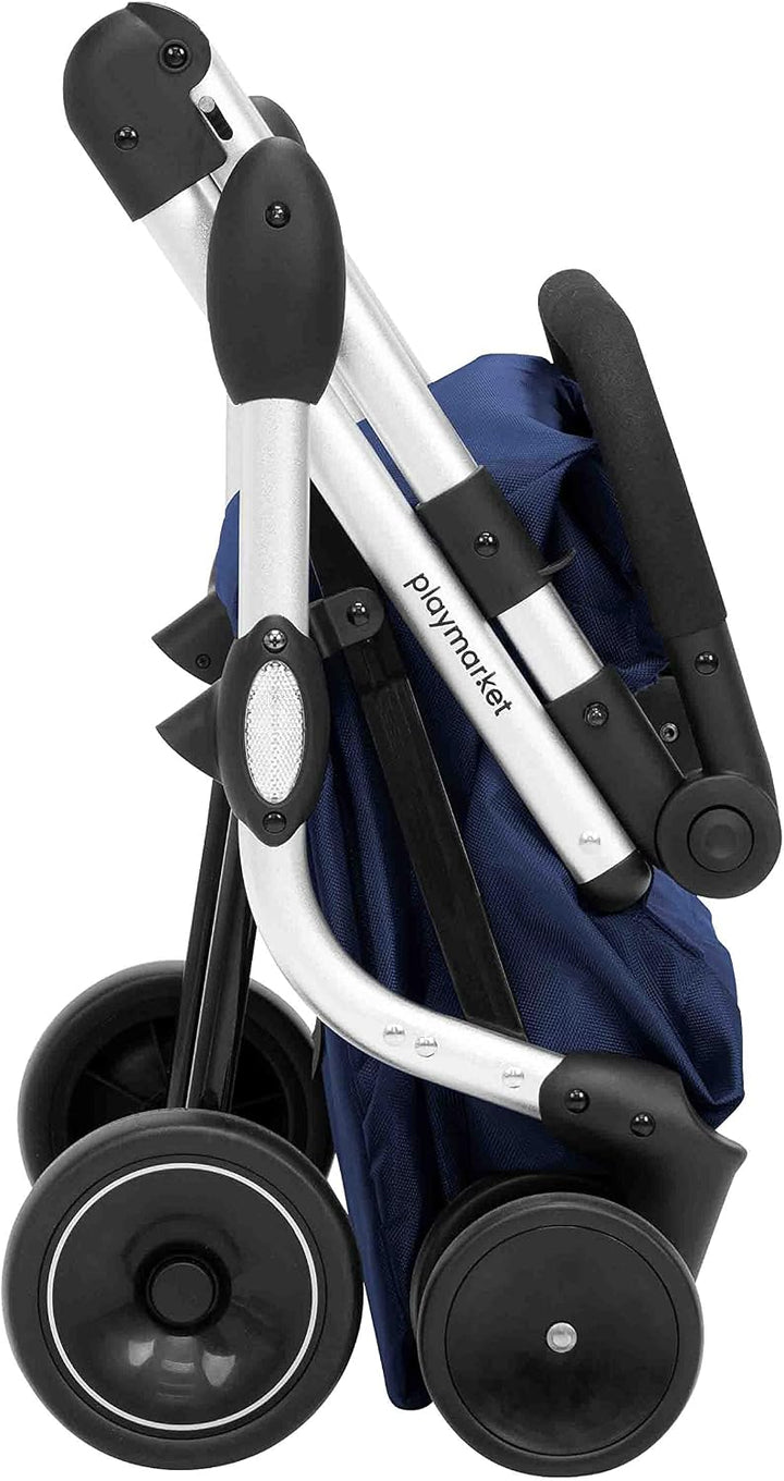 Playmarket We Go Basic Einkaufswagen, zusammenklappbar, 4 Rollen, Koffer Blau (Navy)