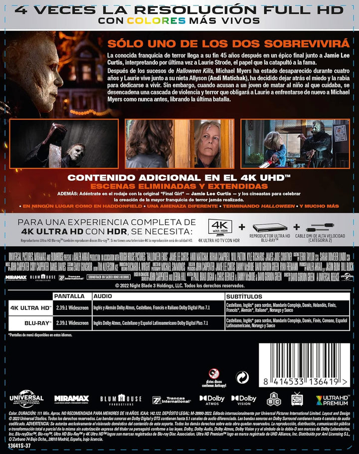 Halloween: el final (4K UHD + BD (Ed. metálica)