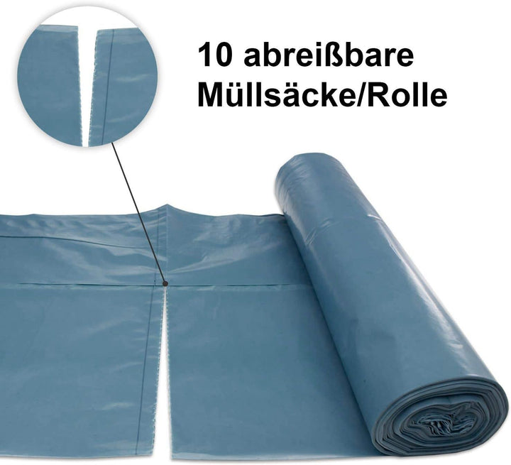Sobsy Müllsäcke Ldpe-Reg, Typ 100, Blau, Gerollt, 120l, Extra Stark Single, Single