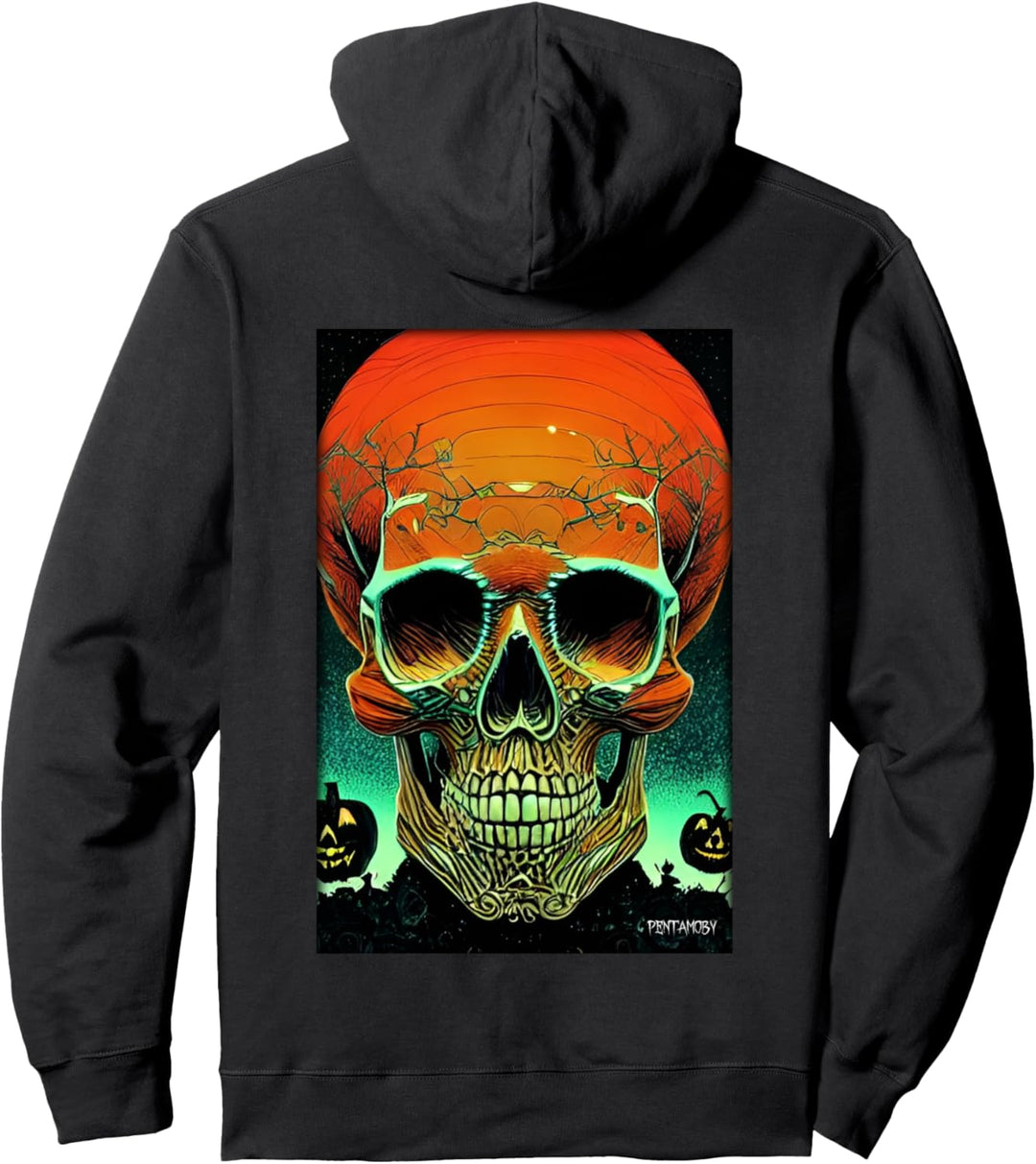Halloween Schädel Kürbis Pullover Hoodie