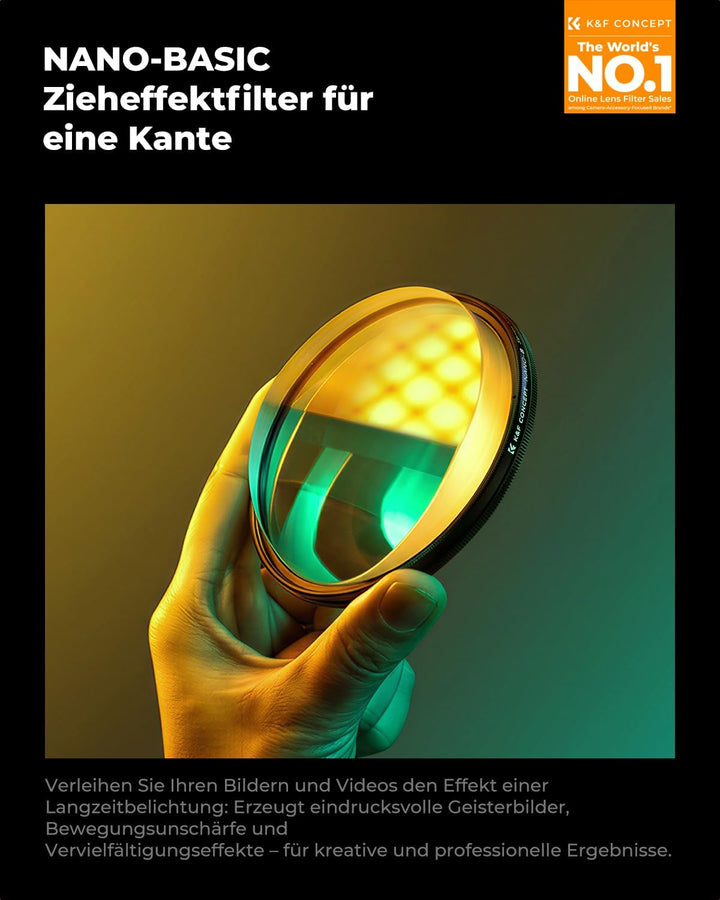 K&amp;F CONCEPT 58mm Einzelbewegungsunschärfe-Effektfilter Optisches Glasprisma Spezialeffekt-Kameraobje