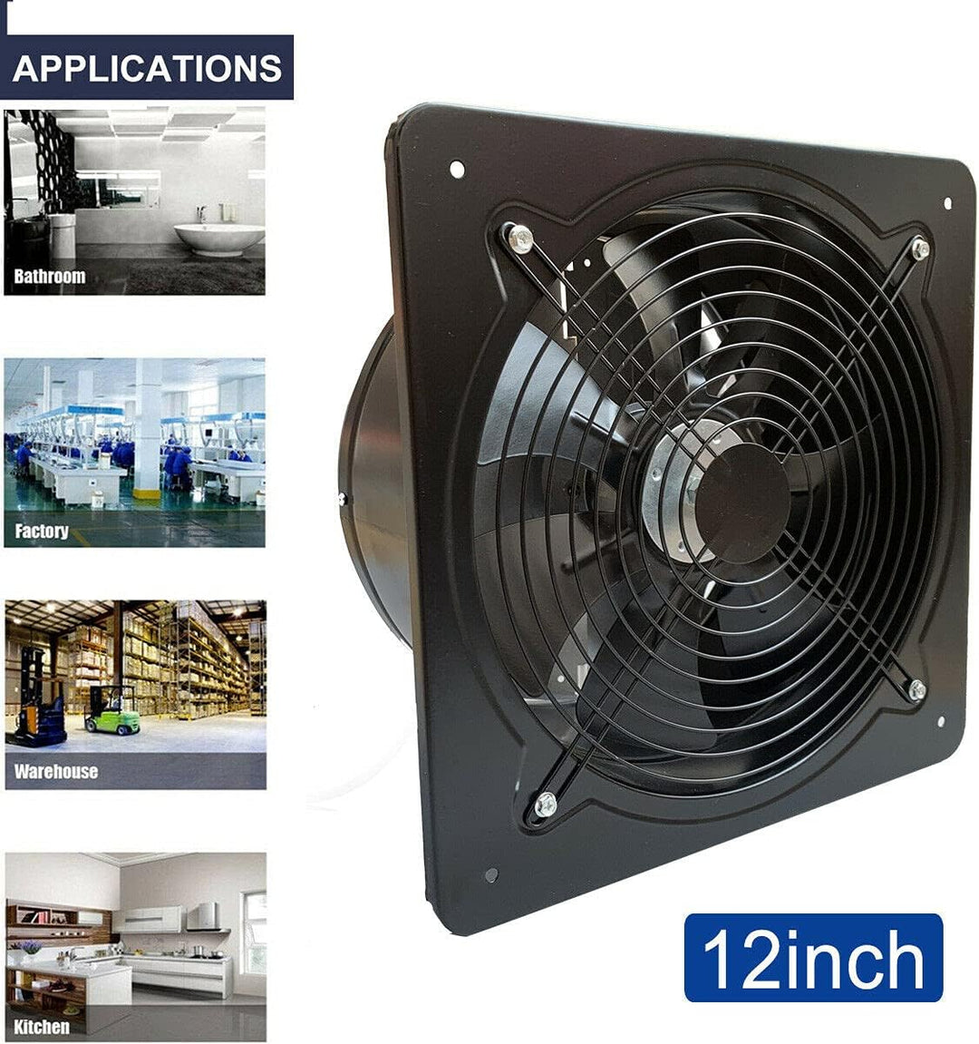ECUTEE 120W 12" Axiallüfter 2650 m³/h Abluftventilator 300mm Axialventilator Küchenabluftventilator