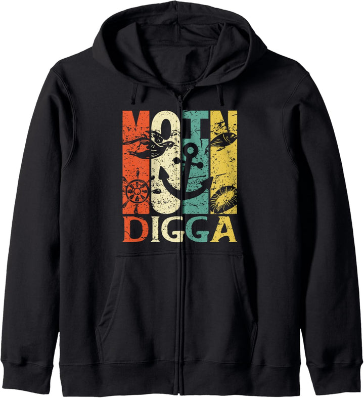Moin Digga Norddeutschland Retro Plattdeutsch Kapuzenjacke