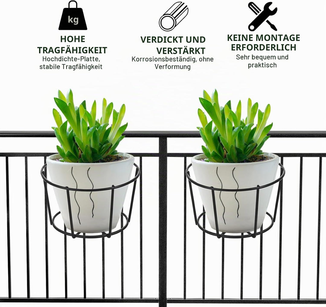 Cabilock 5 Stücke Blumentopf Halterung Balkongeländer Balkon Blumenständer Rack Pflanzkasten Balkonk