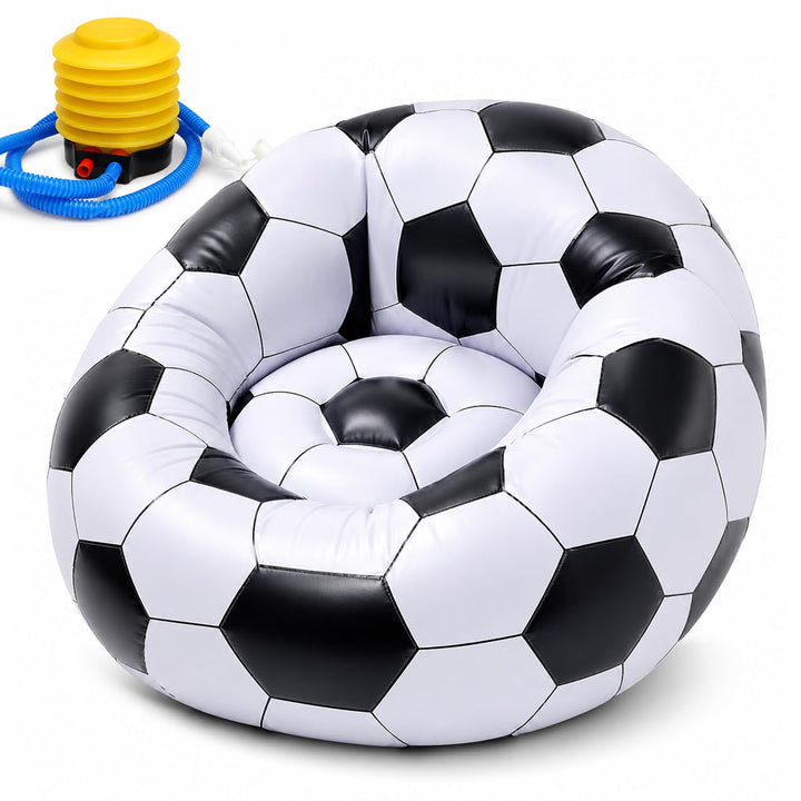 Aufblasbarer Sessel Fussball 105x105x70 cm mit Luftpumpe