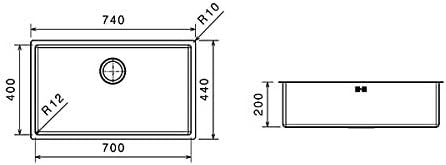 Plados MR7400 Küchenspüle aus satiniertem Edelstahl für Filotop-Installation