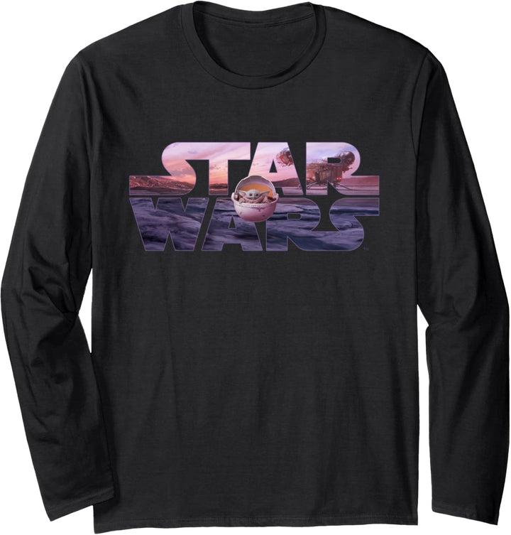 Star Wars The Mandalorian Razor Crest Floating Pod Logo Langarmshirt
