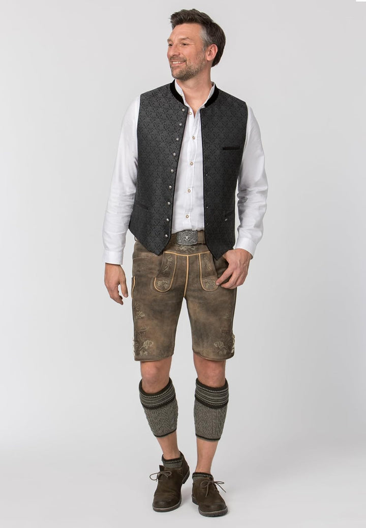 Stockerpoint Herren Weste Leono Trachtenweste 54 Schwarz, 54 Schwarz