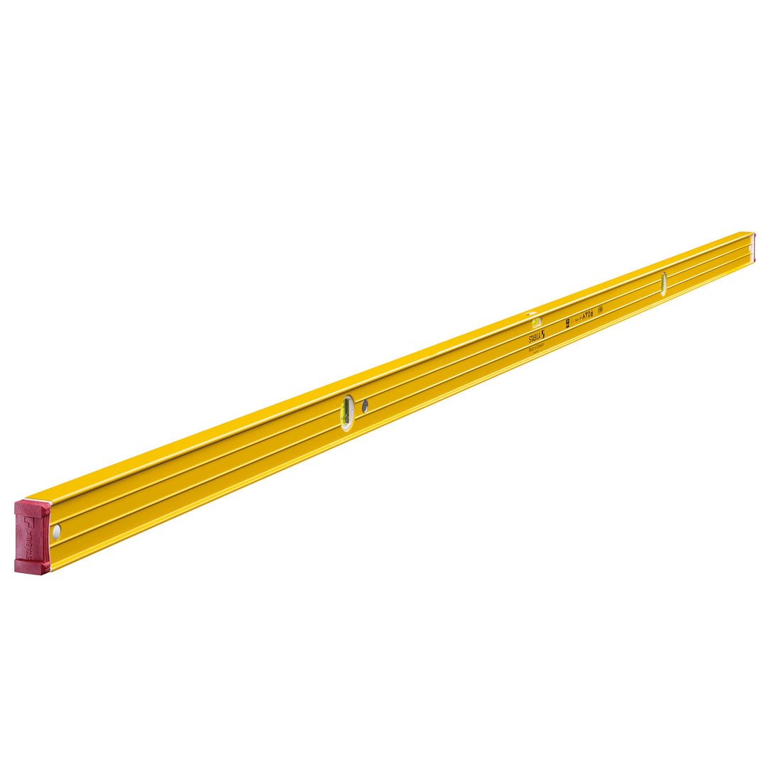 STABILA Wasserwaage Type 96-2, 244 cm, extrasteifes Alu-Profil, 1 Horizontal-Libelle, 2 Vertikal-Lib