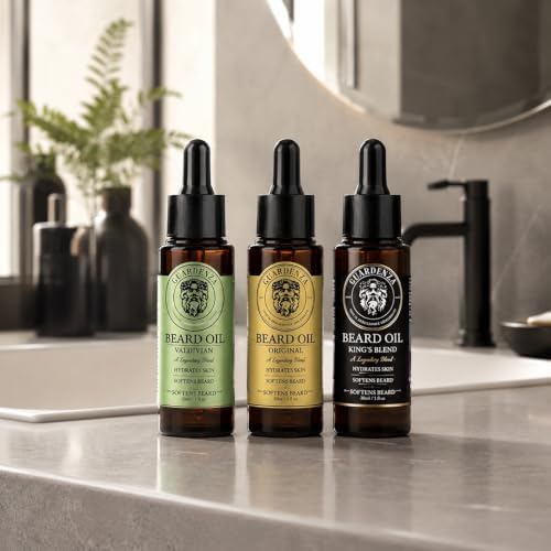 Guardenza Bartöl Variety Set – 3 verschiedene Bartöle – Bartpflege – 30 ml pro Flasche