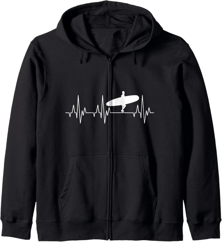 Surfen Surfer Herzschlag Lustig Surfbrett Surfboard Sport Kapuzenjacke