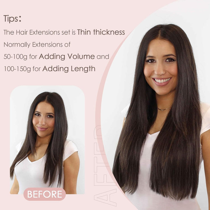 Silk-co Echthaar Clip In Extensions 8 Tressen 18 Clips 80g, Burgund Hair Extensions, Remy Echthaar C