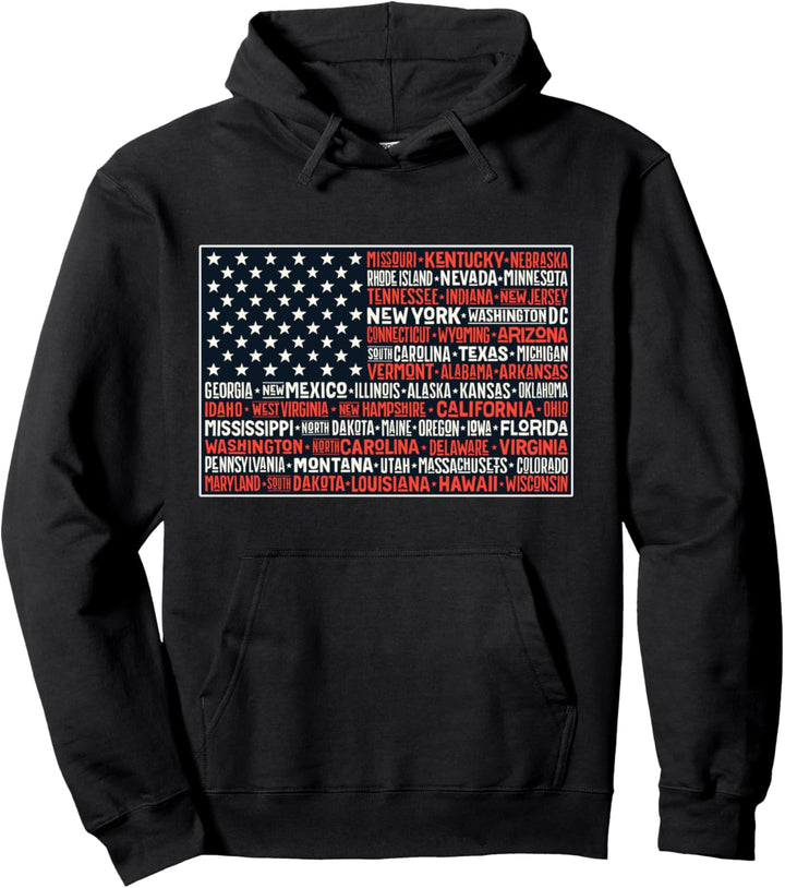 US-Bundesstaaten von Amerika Kartenkunst Pullover Hoodie