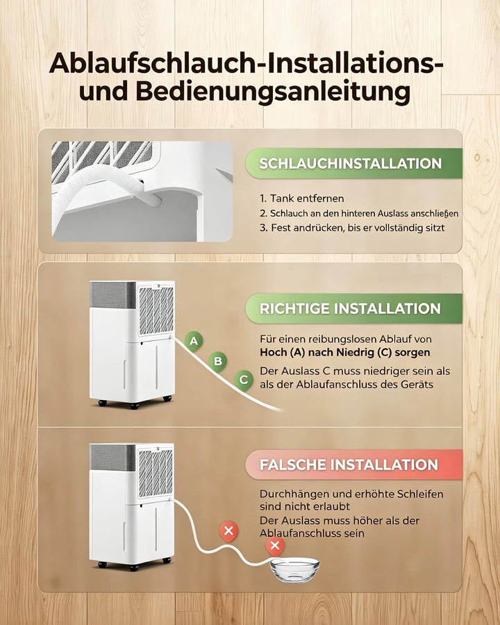 JUMMICO Luftentfeuchter 20L/Tag Smart WLAN Timer | 4,3L Tank, Auto-Abtauung, 2 Lüftungsstufen, Feuch