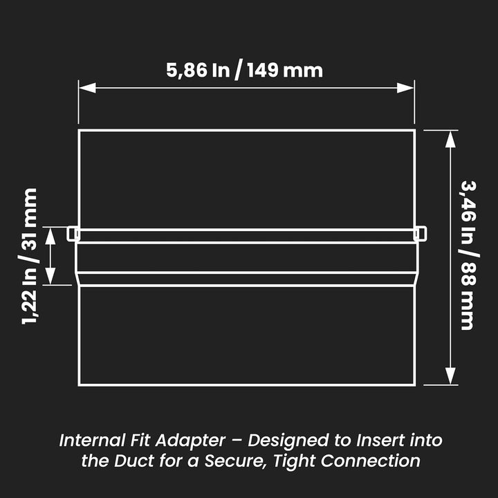 150 mm / 15 cm Draft Blocker – Rückschlagdämpfer – Zugluftstopper – Rückflussverhinderer – Inline Fa