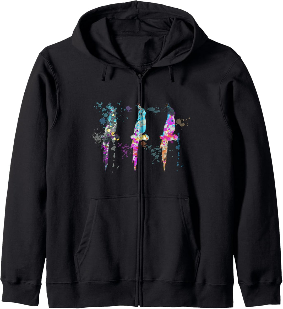 Nymphensittich Bunte Aquarell Silhouette Nymphensit Kapuzenjacke