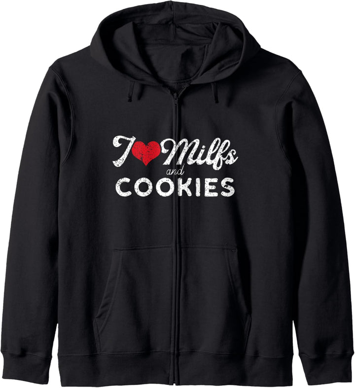 I Love Milfs and Cookies | Funny Cougar Lover Joke Gift Kapuzenjacke