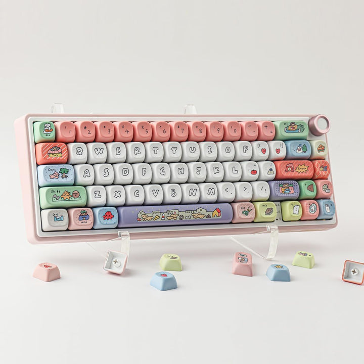 Tsungup PBT Keycaps, Custom Cute Keycaps 126 Tasten MOA Profil Dye-Sublimation Keycap Set Kompatibel
