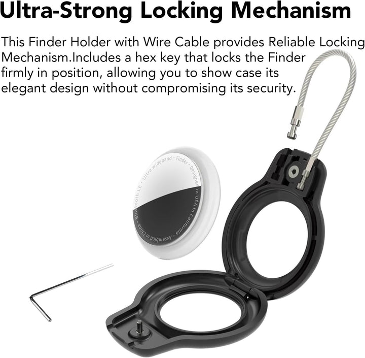 SPGUARD Kompatibel mit Apple AirTag Anhänger Secure Halter mit Kabel, 2er Pack Air Tag Lock Case Sch