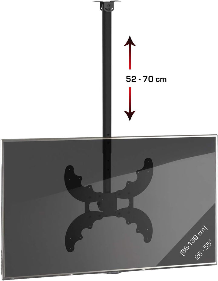 VCM Universelle LED TV Deckenhalterung 26-55 Zoll (66-139 cm) Deckenhalter neigbar schwenkbar höhenv