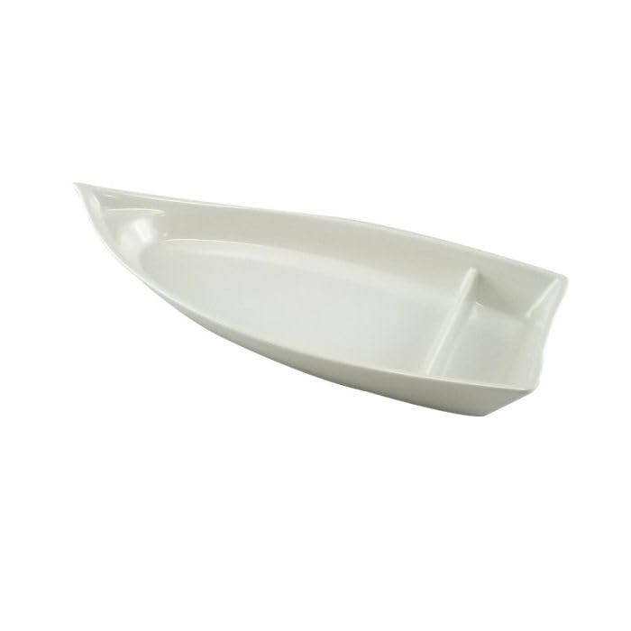 EFAY Weisses Sushi Boot Kamome aus Melamin 30,2 x 14,1 cm