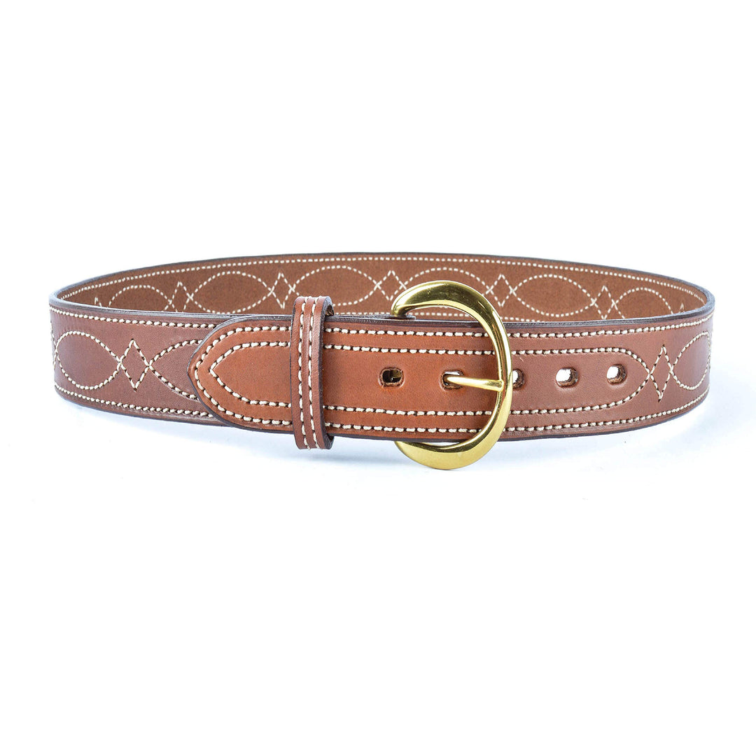 Bianchi® B9 Wendegürtel mit Ziernähten, Premium-Leder, braun, 45 mm